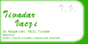 tivadar vaczi business card